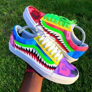 Hand painted custom Vans (Crazy Baped)